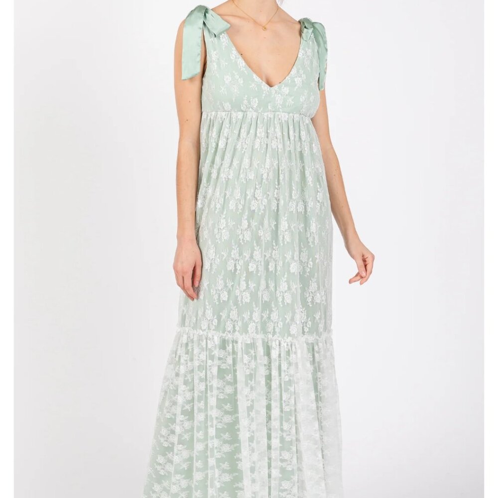 Pinkblush v neck maxi olive